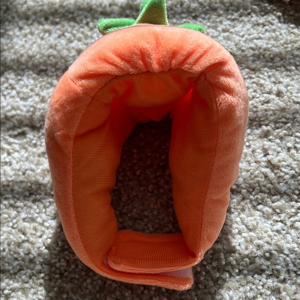 Orange Pumpkin Plush Cat Hat